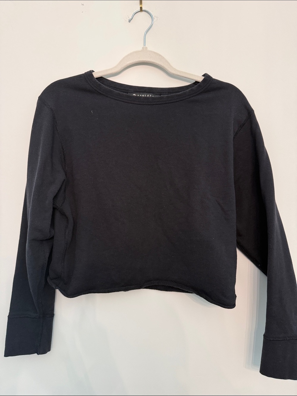 Athleta Black Crewneck Long Sleeve Pullover